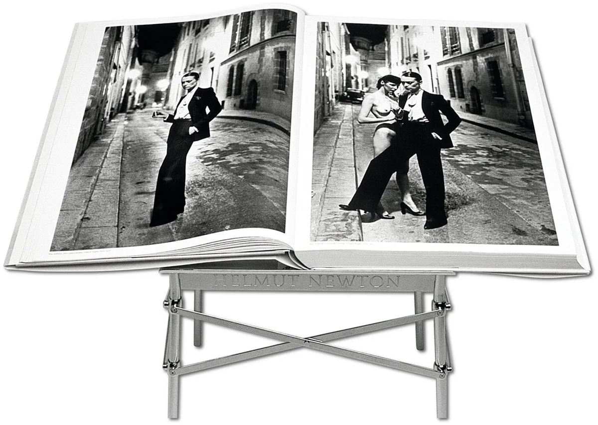 Helmut Newton, SUMO, COLOGNE: TASCHEN, FIRST EDITION, 1999, limited edition book; (no. 09923 from an edition of 10,000); metal book stand designed by Philippe Starck; (1)