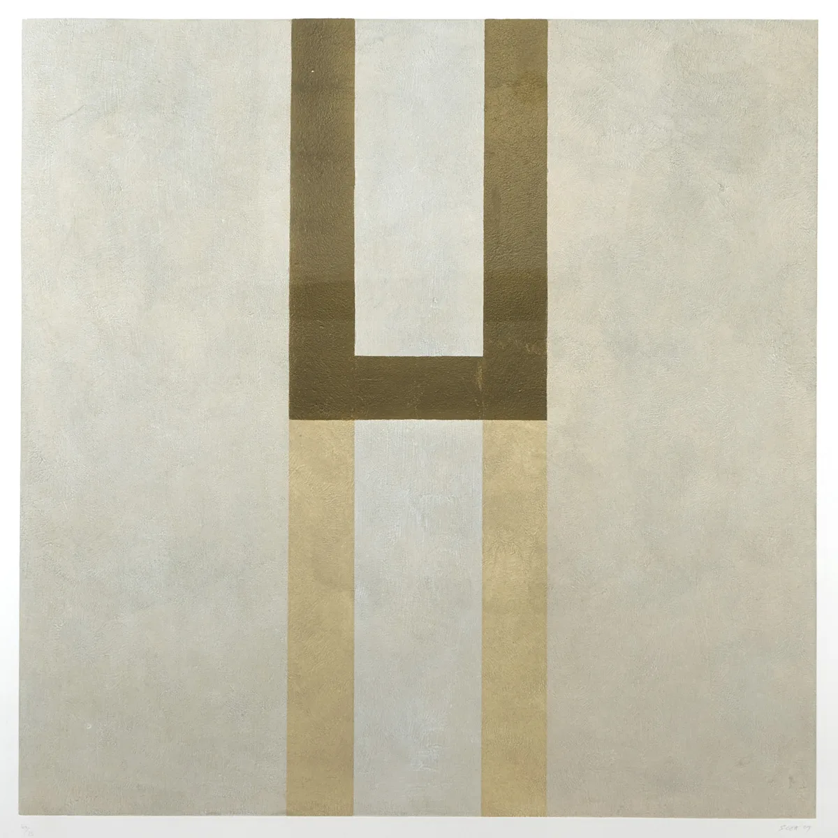 GOLD ABSTRACT by Patrick Scott, 2004, carborundum and gold leaf; (no. 40 from edition of 75), sold Feb 2016