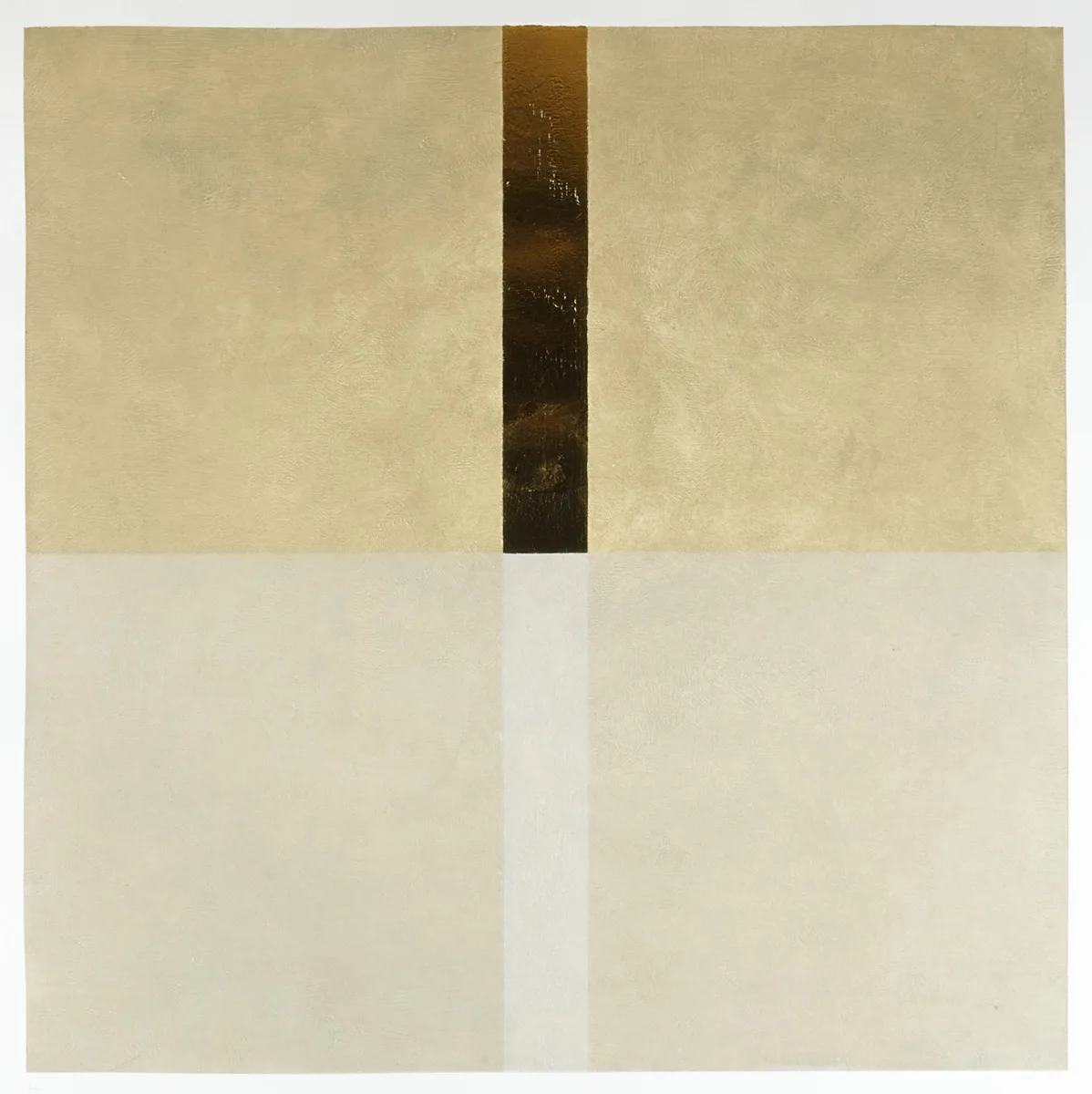 UNTITLED [TWIN LINES] by Patrick Scott, 2004, carborundum and gold leaf; (no. 40 from an edition of 75), sold Feb 2016