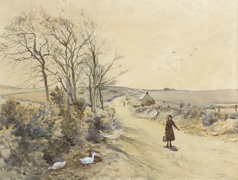 Joseph Poole Addey, THE COUNTRY PATH, 1891, watercolour