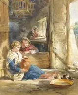 Francis William Topham, INTERIOR OF AN IRISH COTTAGE