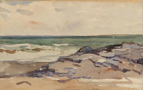 ROCKY HILLS, TWO TREES and SMOOTH ROCK BY THE SEA (A PAIR) by Nathaniel Hone, watercolour; (2), sold Feb 2016