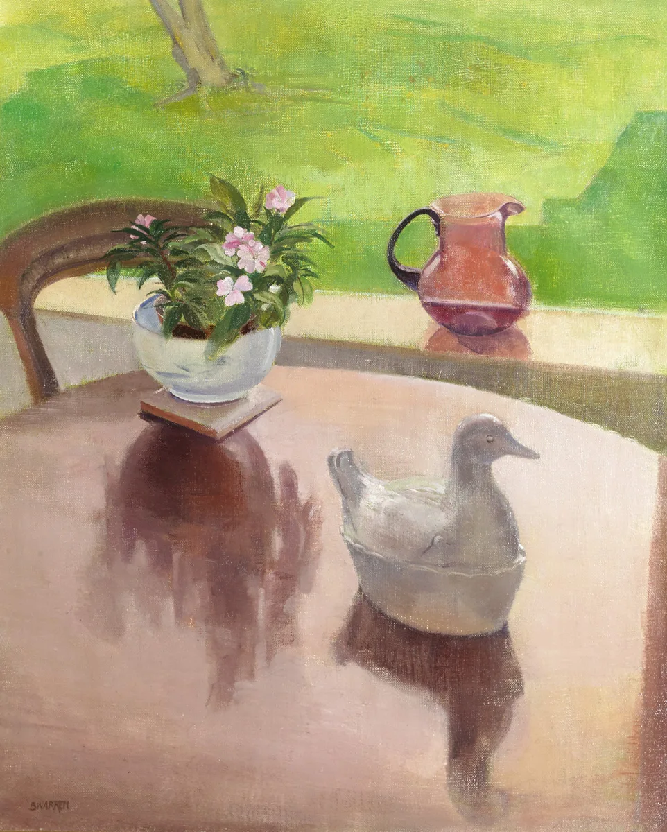 AUGUST WINDOW by Barbara Warren, 1990, oil on canvas, offered Feb 2016