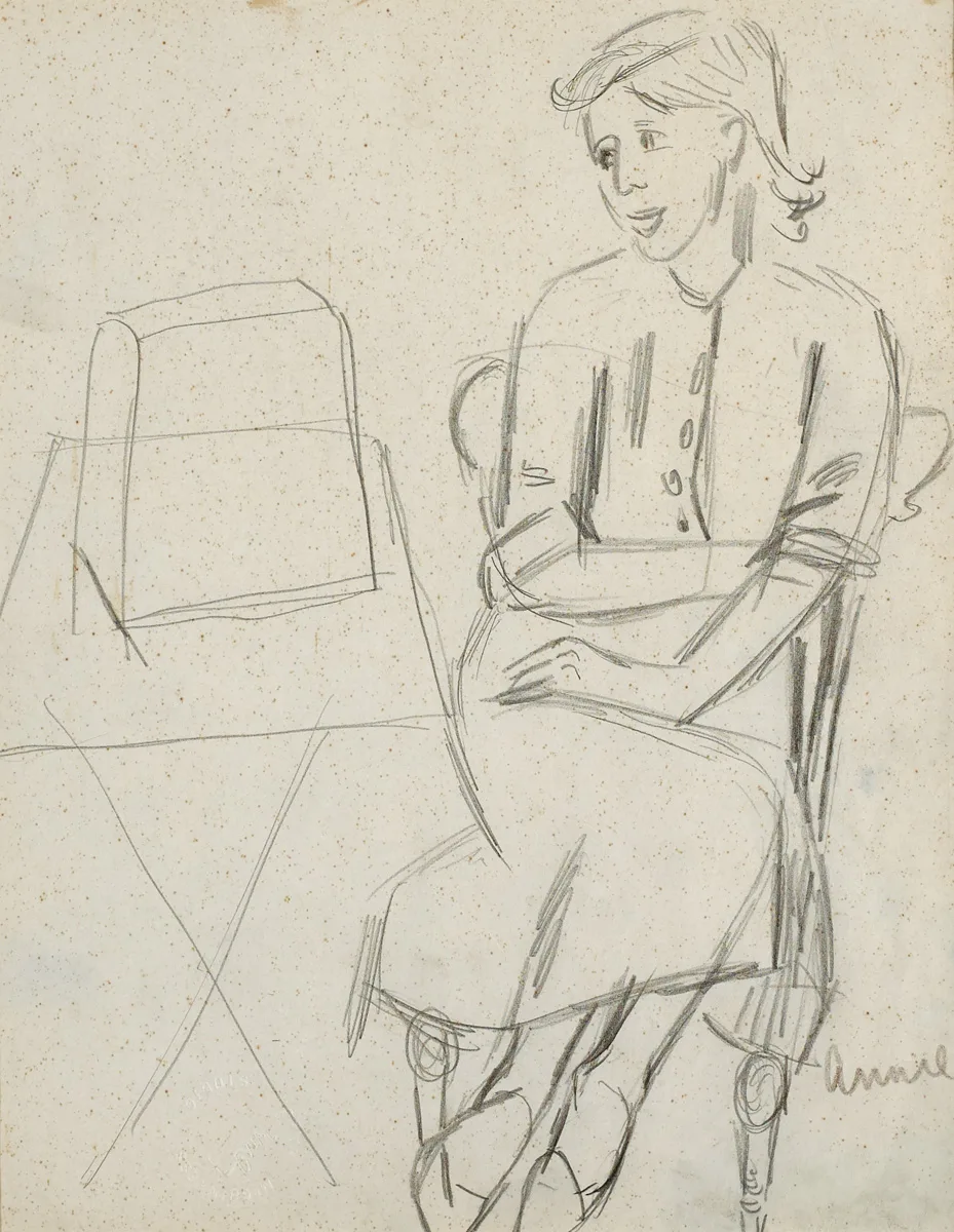 ANNIE (SKETCH) by Norah McGuinness, pencil, offered Feb 2016