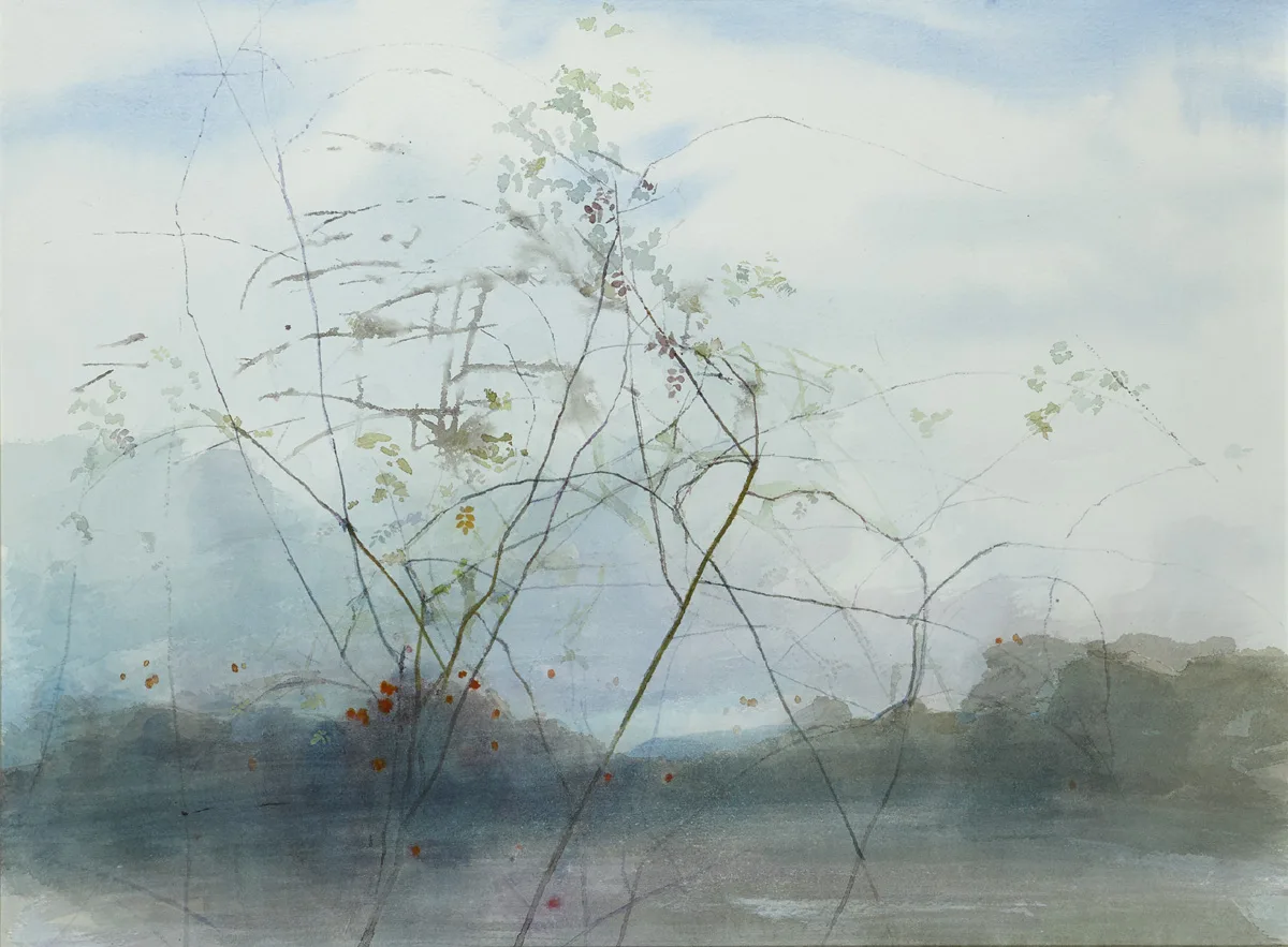 DOG ROSE, AUTUMN by Tom Carr, c.1970, watercolour, sold Feb 2016