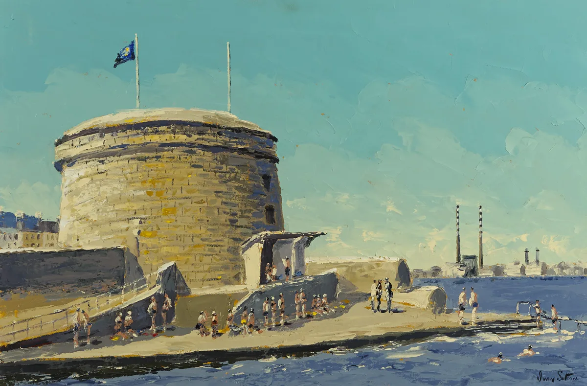 Ivan Sutton, MARTELLO TOWER, SEAPOINT, COUNTY DUBLIN, oil on board