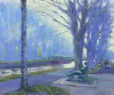 Norman Teeling, VIEW OF GRAND CANAL WITH PATRICK KAVANAGH STATUE