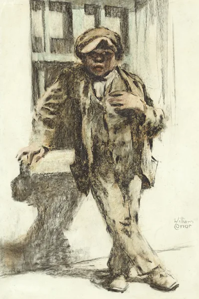 THE SCALLYWAG by William Conor, crayon, sold Nov 2015