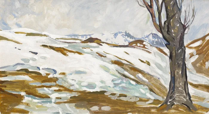 SNOW SCENE by Mary Swanzy, oil on canvas, sold Nov 2015