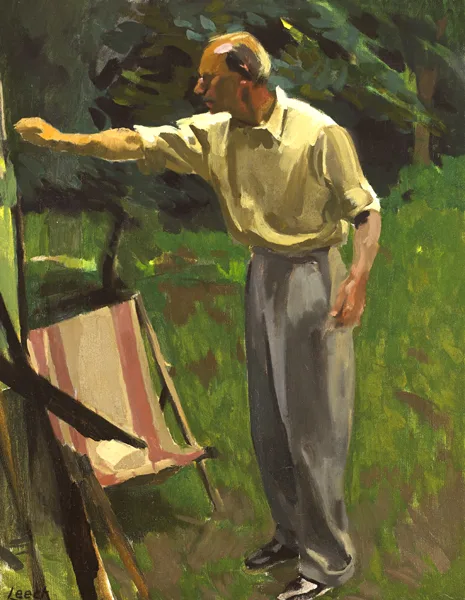 William John Leech, PAINTING IN A GARDEN, c.1940s, oil on canvas