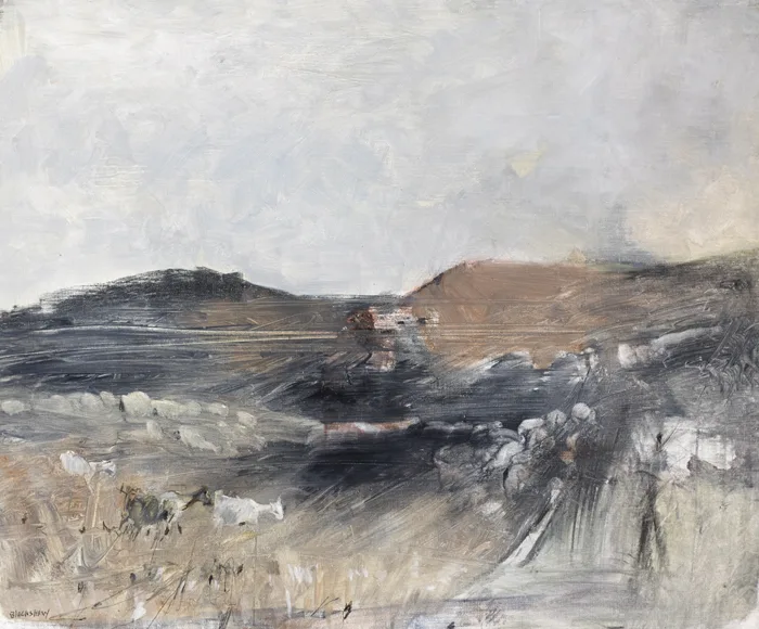THREE GOATS by Basil Blackshaw, oil on canvas, sold Nov 2015