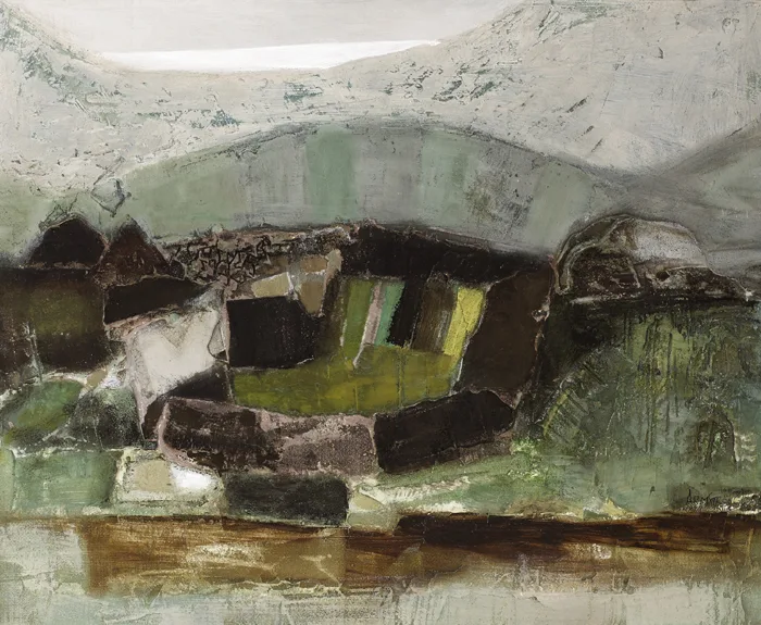 FIELD PATTERNS CONNEMARA by Arthur Armstrong, 1966, oil on board, sold Nov 2015