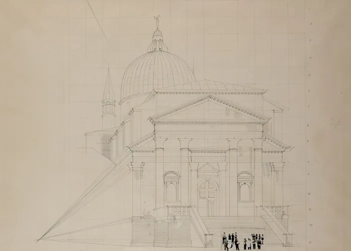 Colin Harrison, PERFORMERS BEFORE IL REDENTORE, GIUDECCA, VENICE, pencil and watercolour