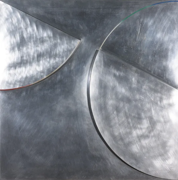 SQUARING THE CIRCLE NO. 3 by Brian King, 1989, aluminium on board, offered Nov 2015