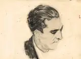 Seán Keating, WOMAN WITH HEADSCARF and HEAD OF MAN, c. late 1960s