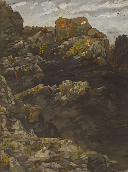 Margaret Clarke, ROCKS, NORTH COUNTY DUBLIN, oil on board
