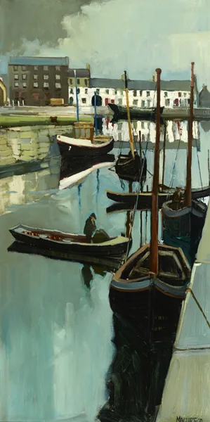 GALWAY HOOKER by Cecil Maguire, 1970, oil on board, sold Nov 2015