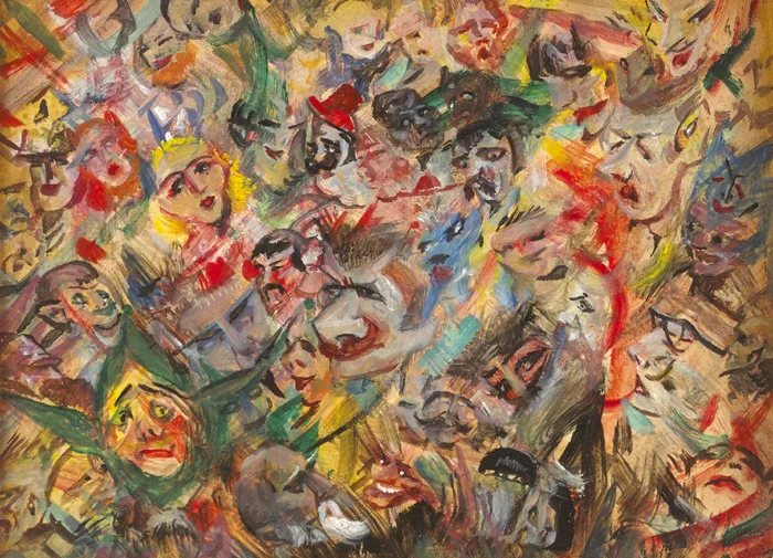 Harry Kernoff, FACES, oil on board