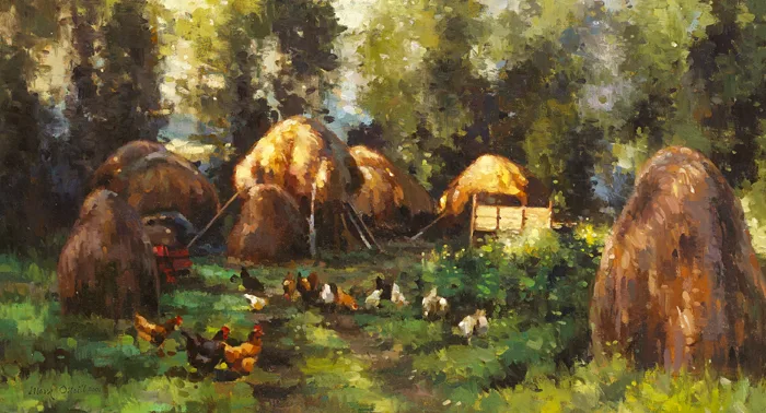 Mark O'Neill, HAYSTACK FREE RANGE, 2001, oil on board