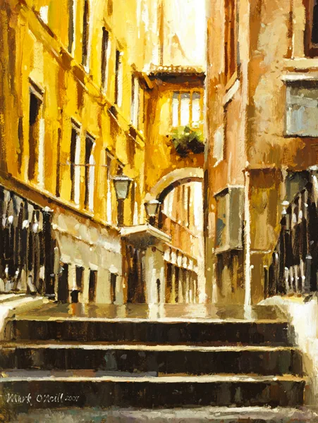 OVER AND UNDER, VENICE by Mark O'Neill, 2007, oil on board, sold Nov 2015