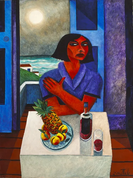 WOMAN AND FRUIT by Graham Knuttel, 1996, oil on canvas, sold Nov 2015