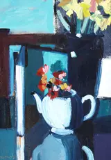 Brian Ballard, STILL LIFE WITH TEAPOT AND DAFFODILS