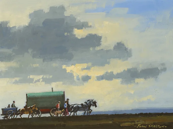 INTO THE WEST by John Skelton, 1994, oil on canvas, sold Sep 2015