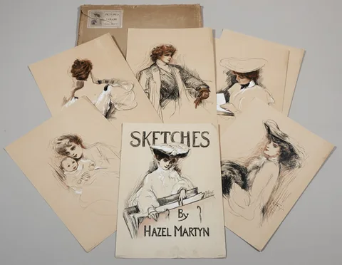 Hazel Lavery, SKETCHES BY HAZEL MARTYN, 1903, reproduction print; (10 plus decorated title page)