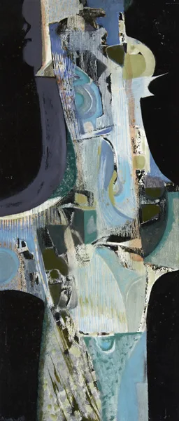 UNTITLED by George Campbell, oil on board, sold Sep 2015
