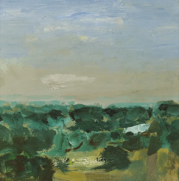 VIEW OF LOUGH NEAGH by Basil Blackshaw, oil on board, sold Sep 2015