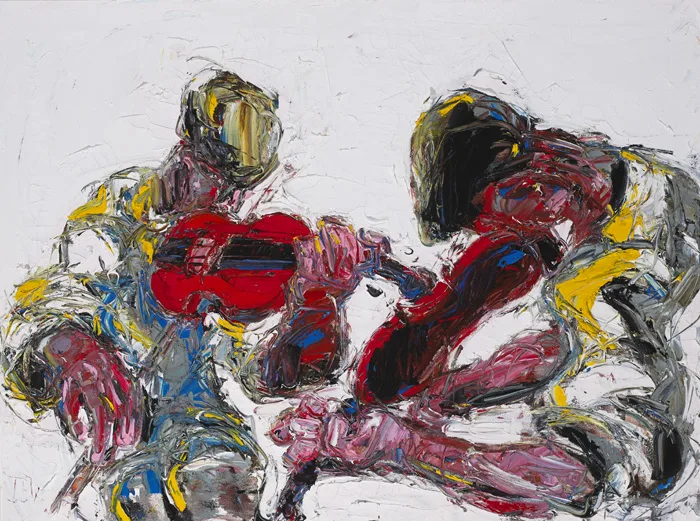 MUSICIANS by John B. Vallely, oil on canvas, sold Sep 2015