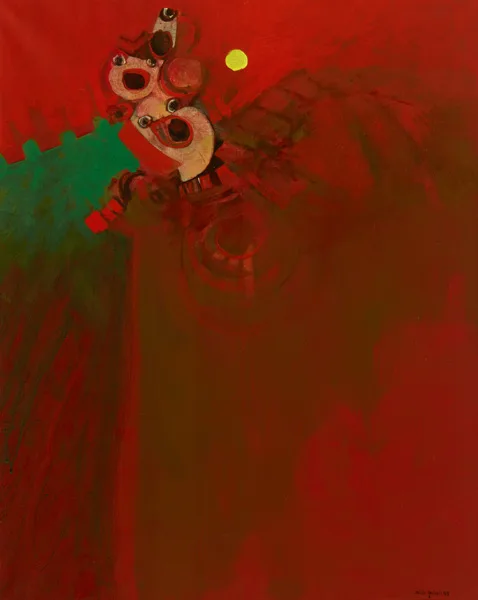 PET BIRD by Brian Ferran, 1993, acrylic on canvas, sold Sep 2015