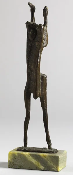 Edward Delaney, WARRIOR, bronze on green marble base