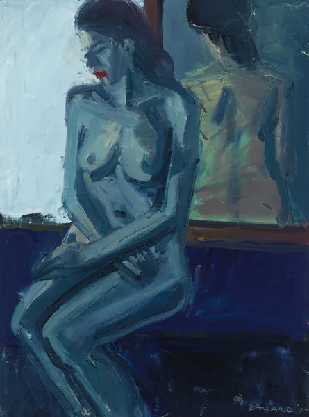 MODEL WITH RED LIPS by Brian Ballard, 2006, oil on canvas, sold Sep 2015