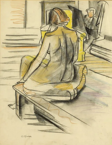 Barbara Warren, NUDE STUDY, oil pastel on paper
