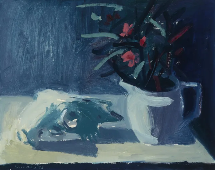 JUG AND SKULL by Brian Ballard, 1988, oil on canvas, sold Sep 2015