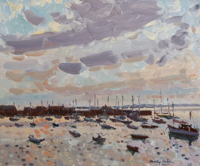 HOWTH HARBOUR by Henry Healy, oil on board, sold Sep 2015