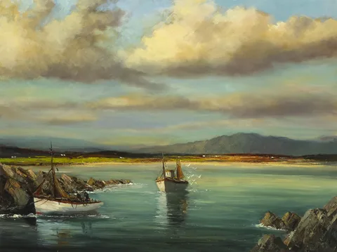 INISHFREE, COUNTY DONEGAL by Norman J. McCaig, oil on canvas, sold Sep 2015
