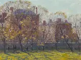 Fergus O'Ryan, KILDARE STREET CLUB FROM TRINITY COLLEGE PARK, DUBLIN