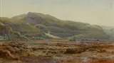 Henry Albert Hartland, LANDSCAPE WITH COTTAGE AND TURF STACKS