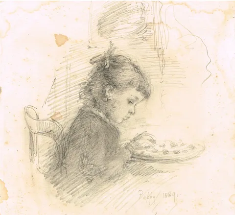 Nathaniel Hill, PORTRAIT OF A YOUNG BOY, CLOGHERHEAD, 1894 and PORTRAIT OF POPPY, 1889 (A PAIR), pencil; (2)