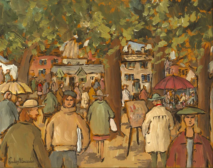 MONTMARTRE, PARIS by Gladys Maccabe, oil on board, sold Sep 2015