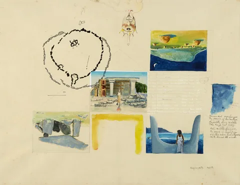 Michael O'Sullivan, PALACE OF KNOSSOS, CRETE, 1974 (A PAIR), watercolour with pen and ink on paper; (2)