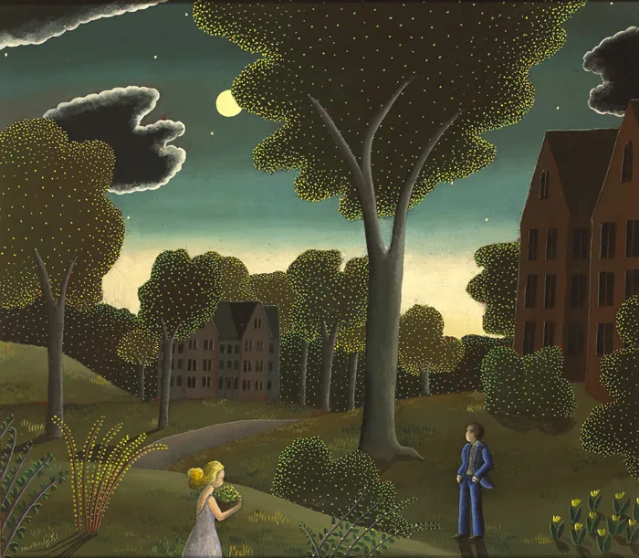 Thomas Frederick McKnight, MOONLIGHT SCENE, oil on linen