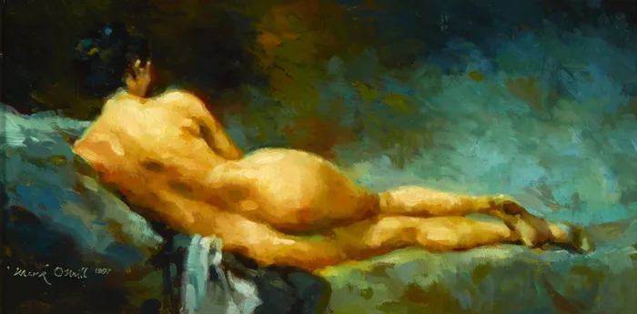 NUDE by Mark O'Neill, 1997, oil on board, sold Sep 2015