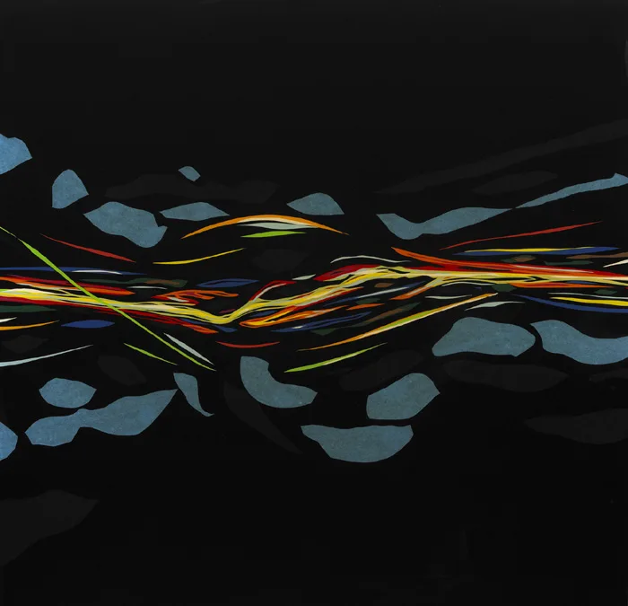 TOXIC SERIES NO.1 by Michael Pemberton, 2005, tape, resin and Perspex on panel, offered Mar 2015