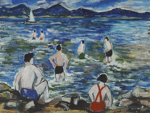Markey Robinson, BATHERS, oil on canvas