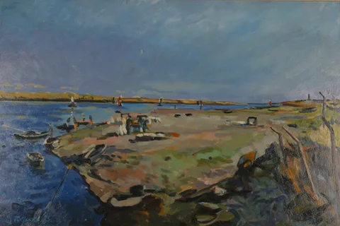 Richard Moore, MOUTH OF THE RIVER BOYNE, 1993, oil on board