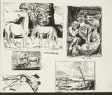 Simon Coleman, FIVE CARTOONS and BAR SCENE (A PAIR)