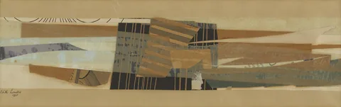 Edith London, ABSTRACT COMPOSITIONS, 1961 & 1966 (A PAIR), collage on paper; (2)